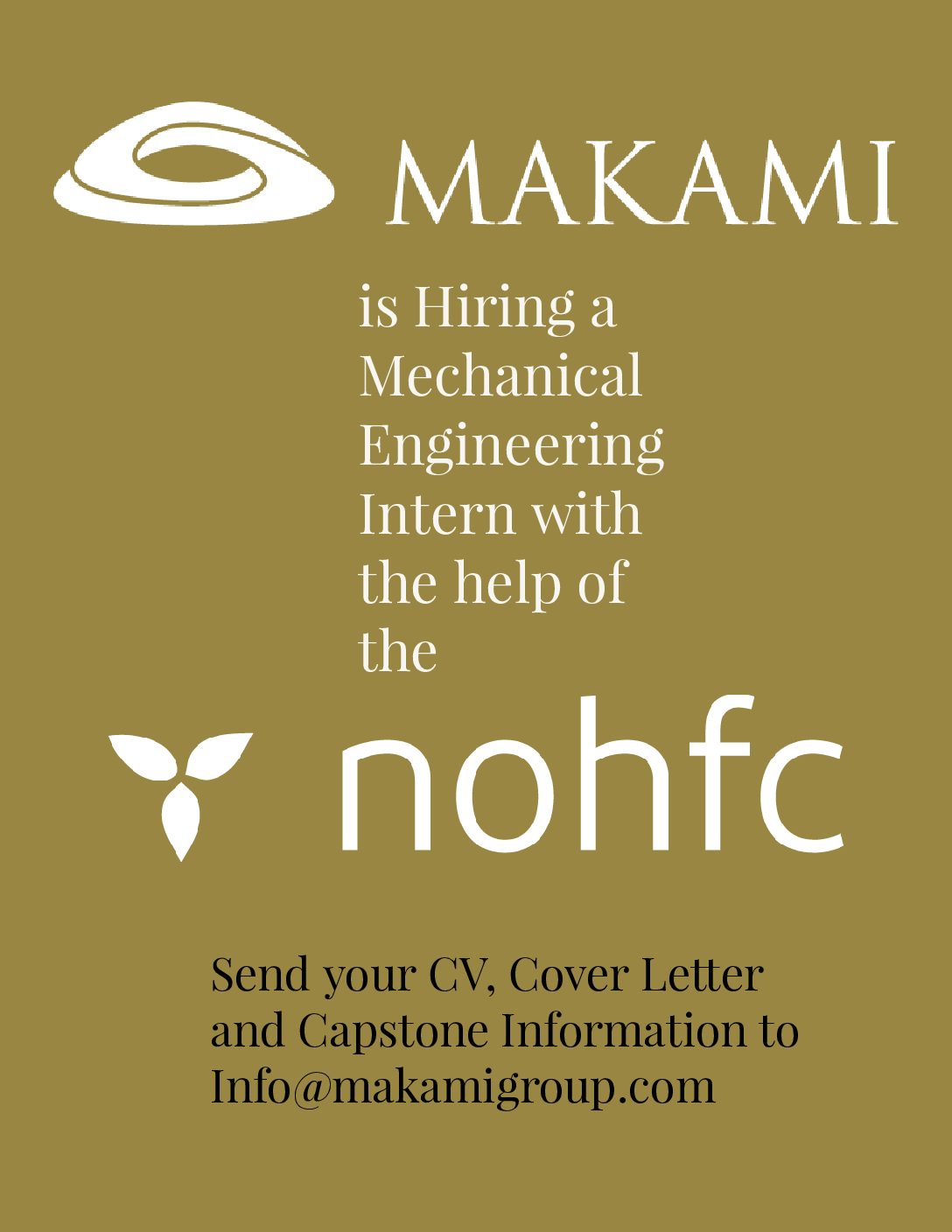We are hiring a Mechanical Engineering Intern – Immediately –